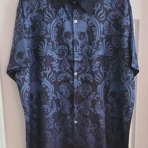 Men's Blue Patterned Shirt